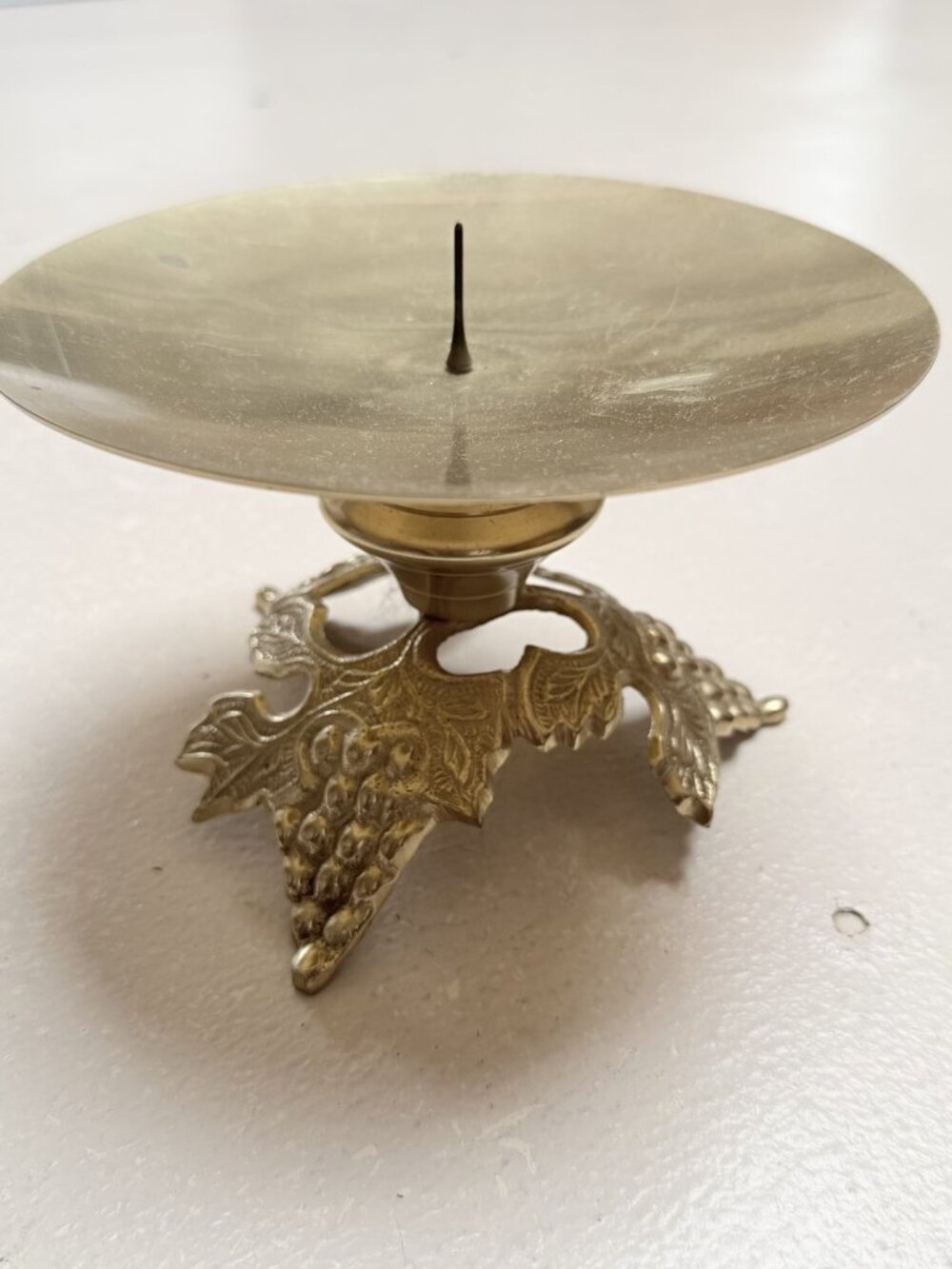Antique Brass Filigree Candle Holder Carvings Round for Pillar Candle Decor‎